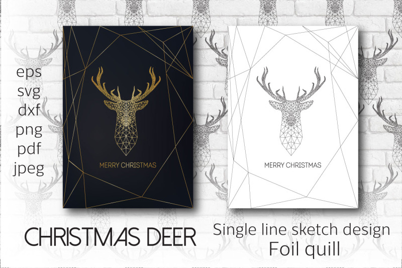 christmas-deer-single-line-sketch-design
