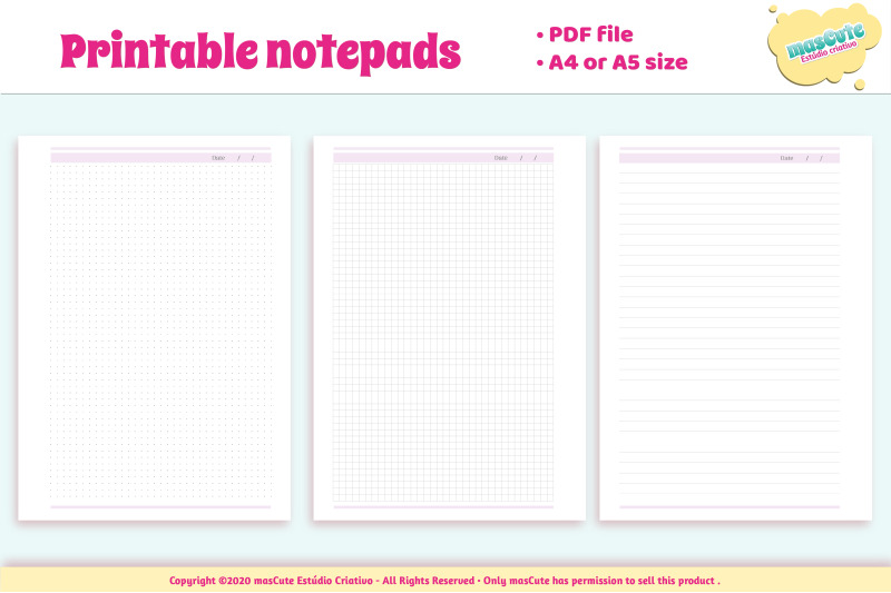 printable-notepads-pages-set