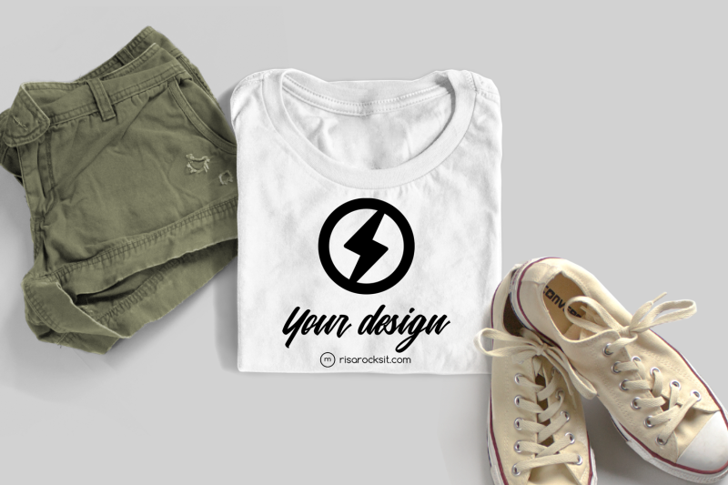 folded-tee-with-shorts-and-sneakers-png-mock-up
