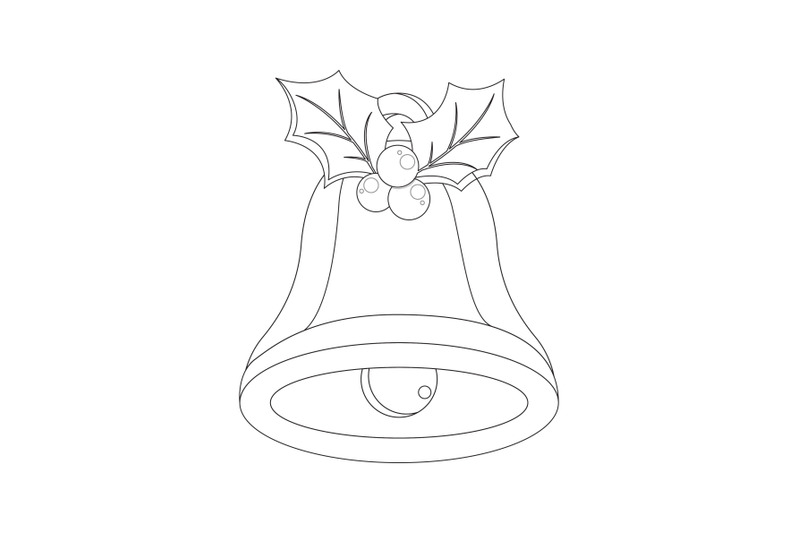 christmas-bell-outline-icon-vector