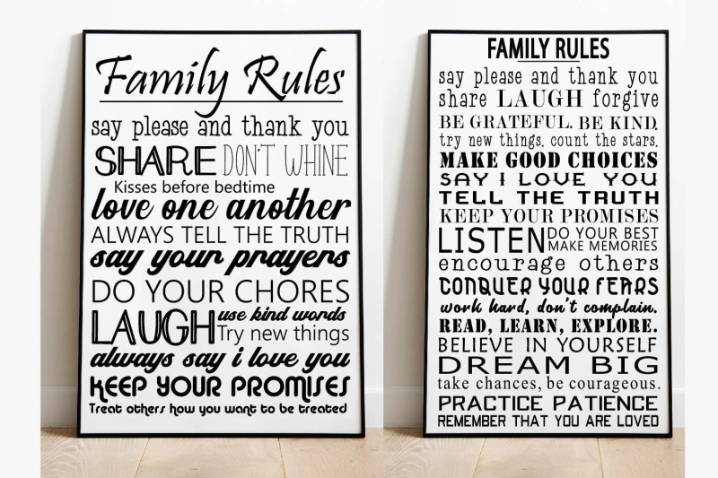 family-rules-sign-quote-svg-family-wall-decor-cut-file