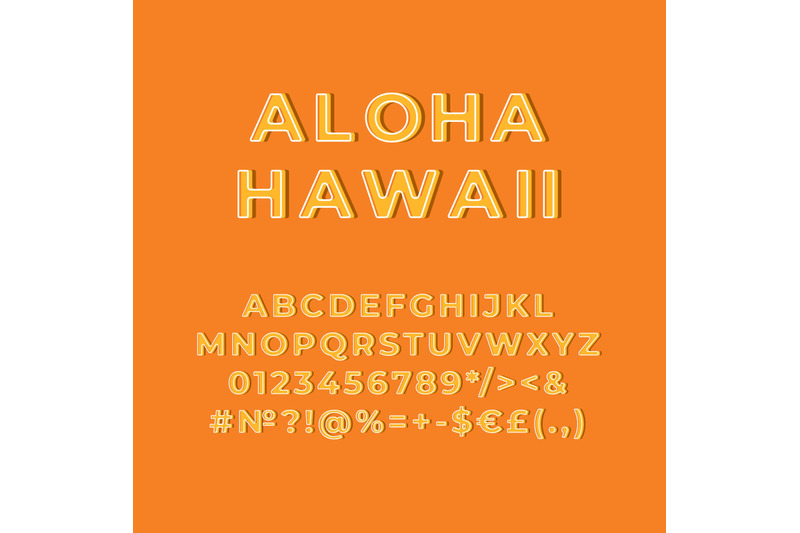 aloha-hawaii-vintage-3d-vector-alphabet-set