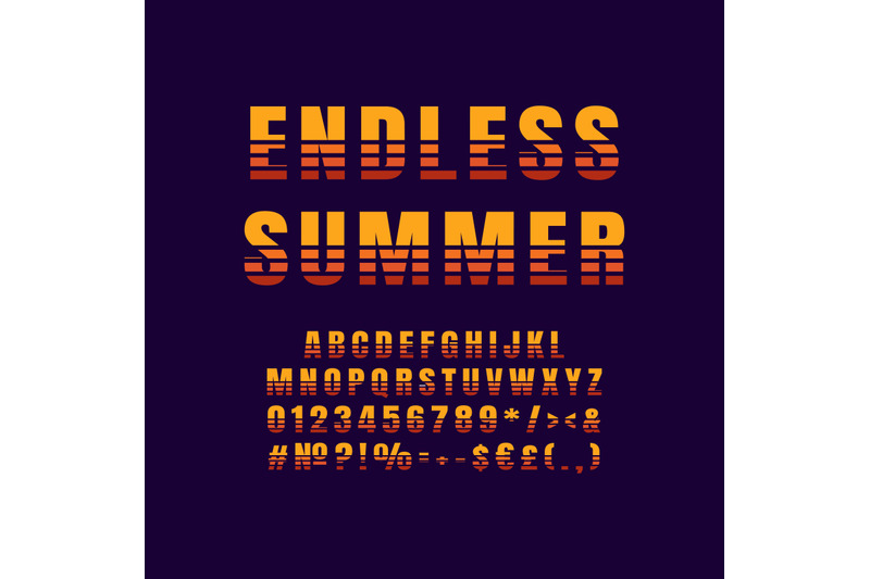 endless-summer-vintage-3d-vector-alphabet-set