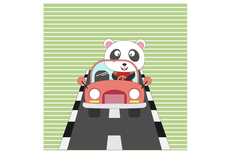 panda-ride-a-car