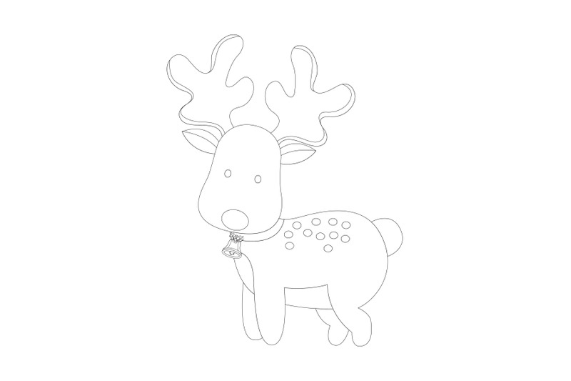 christmas-deer-outline-icon-vector