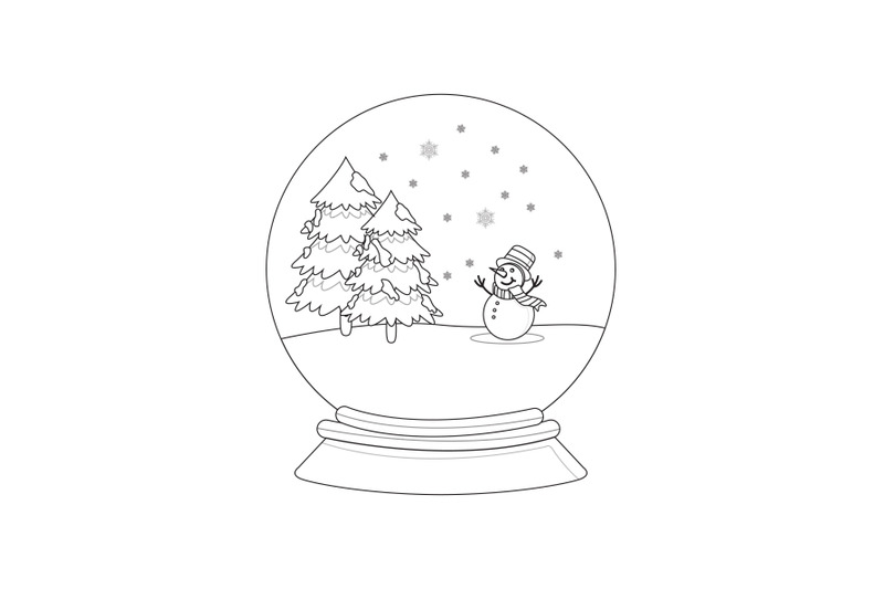 christmas-snowball-outline-icon-vector