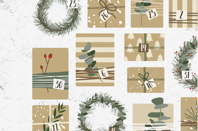 advent-calendar-gifts-wreaths-xmas-and-new-year-31-days