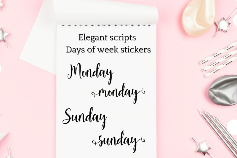 black-days-of-the-week-script-stickers-names-of-week