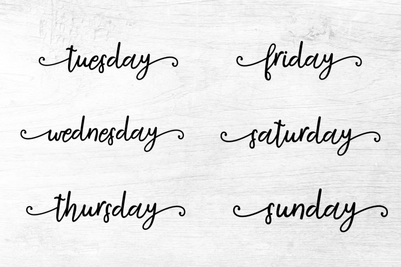 black-days-of-the-week-script-stickers-names-of-week-scripts