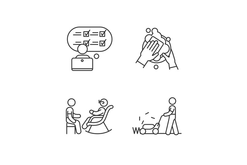 first-time-jobs-linear-icons-set