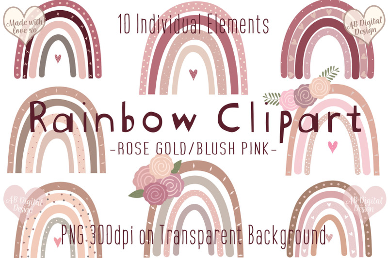 rainbow-clipart-blush-pink-amp-rose-gold-baby-girl-nursery-baby-shower