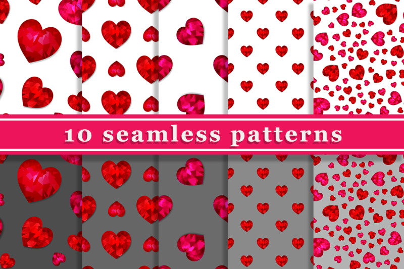 10-seamless-patterns-with-red-hearts