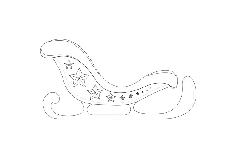 christmas-santa-039-s-sleigh-outline-icon-vector