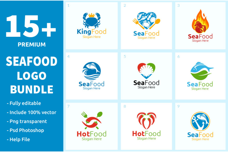15-seafood-logo-bundle