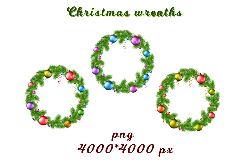 wreath-of-fir-branches-and-shiny-glitter-christmas-balls