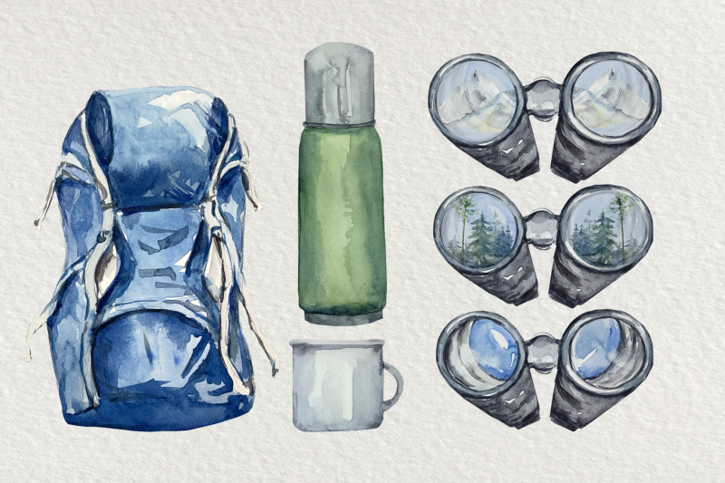 adventure-clip-arts-watercolor-set