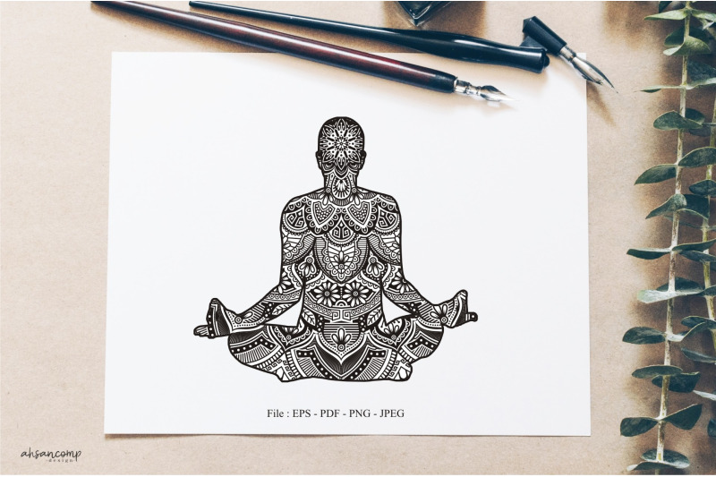 yoga-mandala-vector-line-art-style