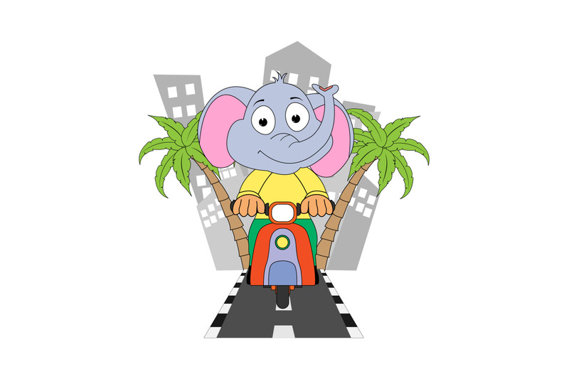 elephant-animal-cartoon-ride-a-motorcycle