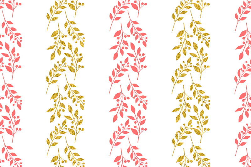 pattern-gold-and-pink-silhouette-flowers-vector-flowers-svg