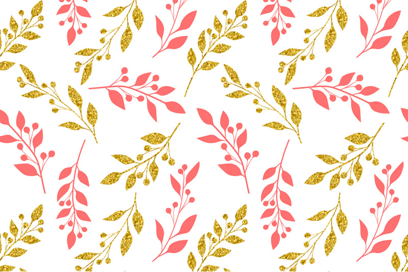 pattern-gold-and-pink-silhouette-flowers-vector-flowers-svg