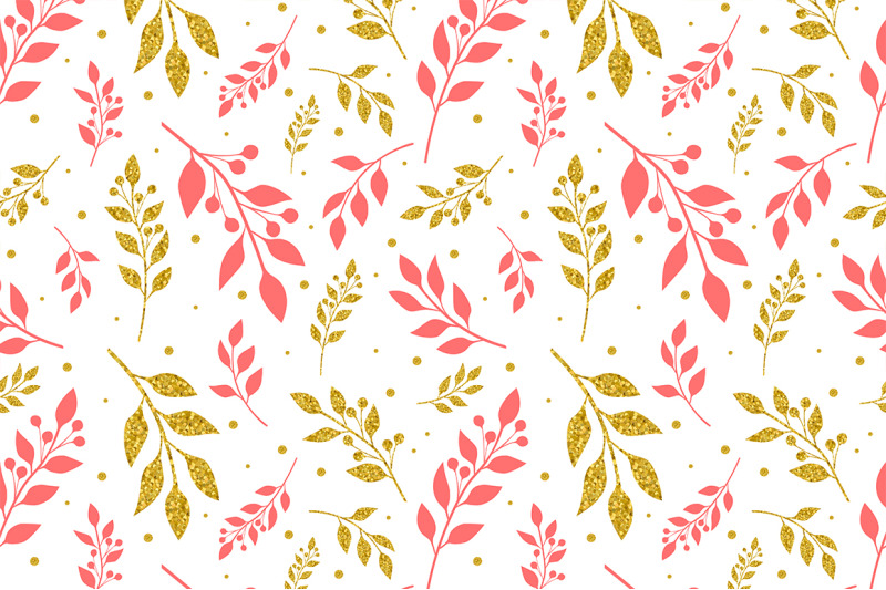 pattern-gold-and-pink-silhouette-flowers-vector-flowers-svg