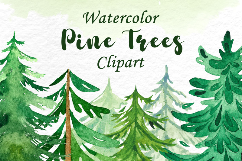 watercolor-pine-trees-clipart-christmas-tree-clipart