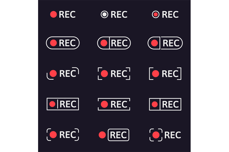 recording-icons-smartphone-or-camera-viewfinder-record-buttons-video