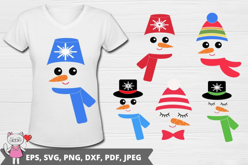 snowman-face-svg-set