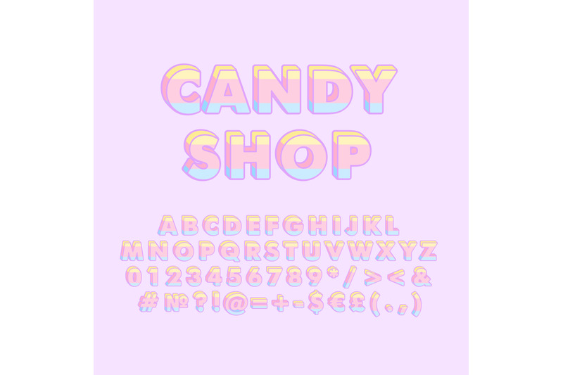 candy-shop-vintage-3d-vector-alphabet-set