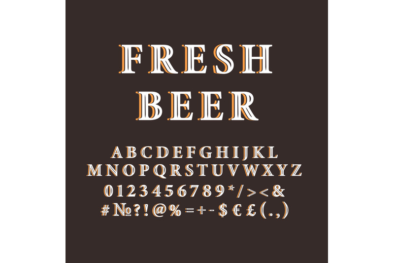 fresh-beer-vintage-3d-vector-alphabet-set