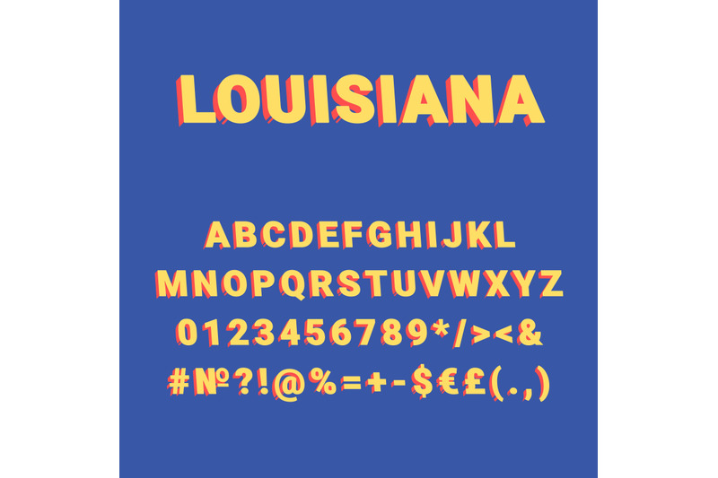 louisiana-vintage-3d-vector-alphabet-set