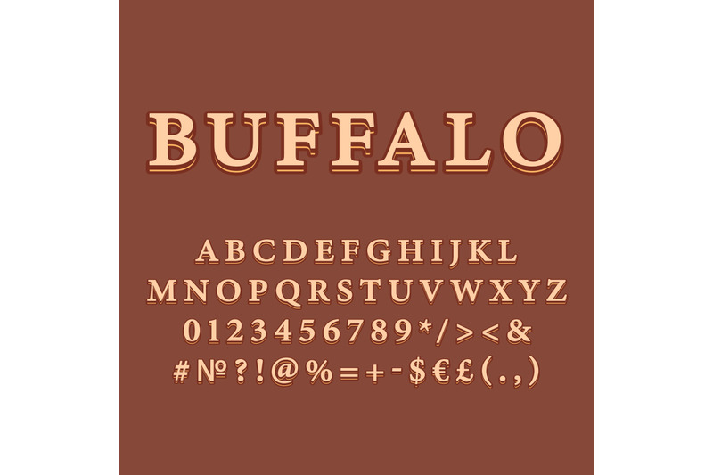 buffalo-vintage-3d-vector-alphabet-set