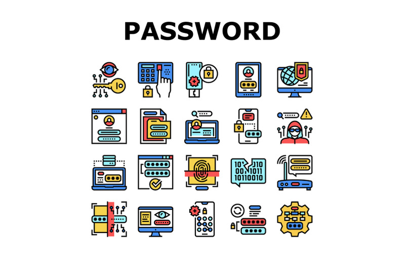 password-protection-collection-icons-set-vector-illustration