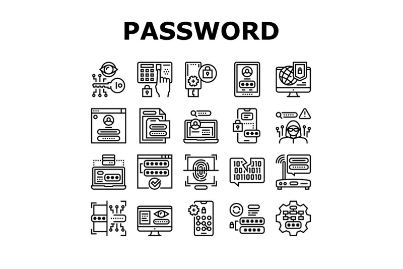 password-protection-collection-icons-set-vector-illustration