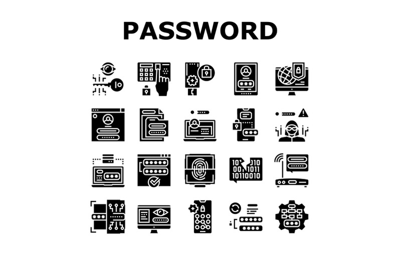 password-protection-collection-icons-set-vector-illustration