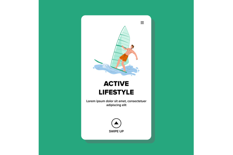 active-lifestyle-windsurfing-extreme-sport-vector