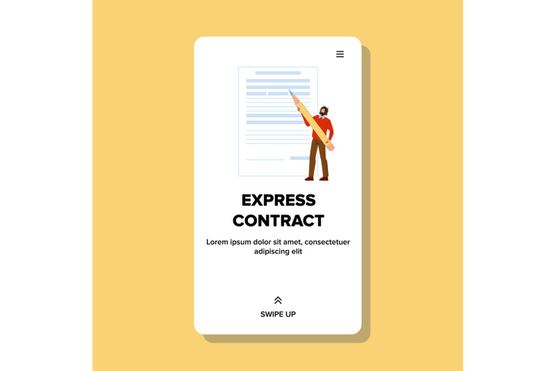 express-contract-signing-young-businessman-vector