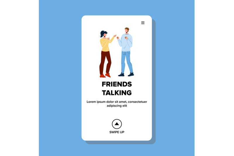 man-and-woman-friends-talking-together-vector