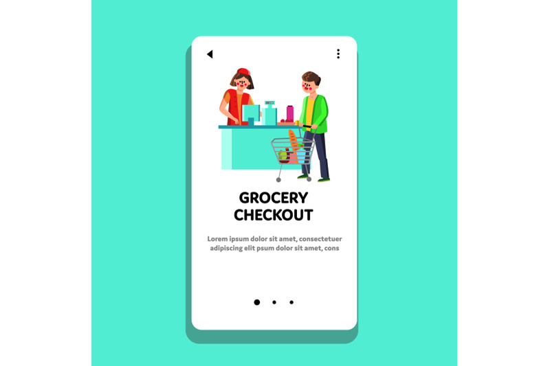 grocery-checkout-cashier-selling-products-vector