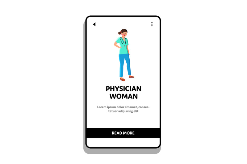 physician-woman-with-stethoscope-in-uniform-vector