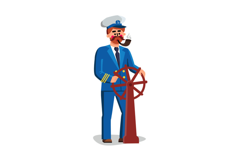sailor-captain-person-holding-ship-wheel-vector