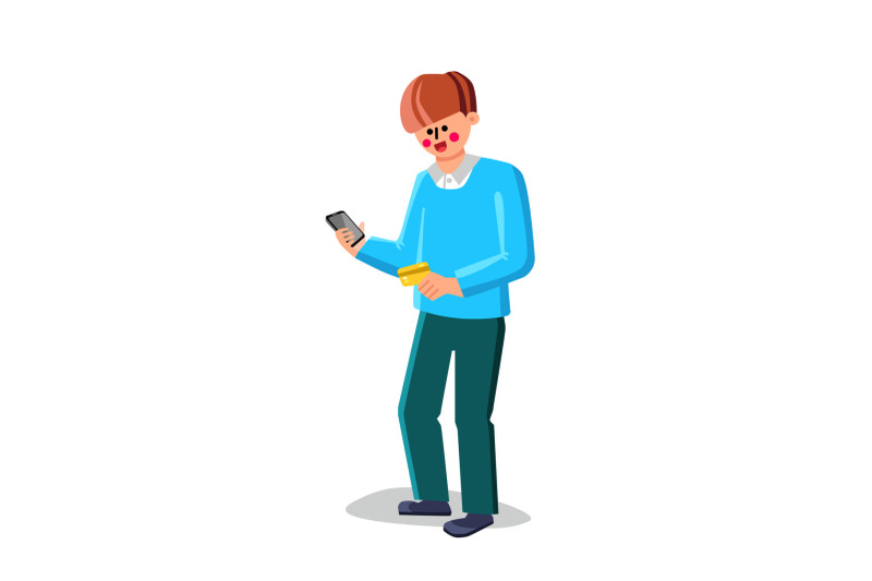 credit-card-and-smartphone-holding-man-vector