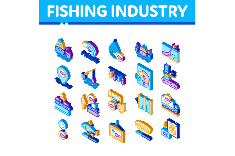 fishing-industry-business-process-icons-set-vector