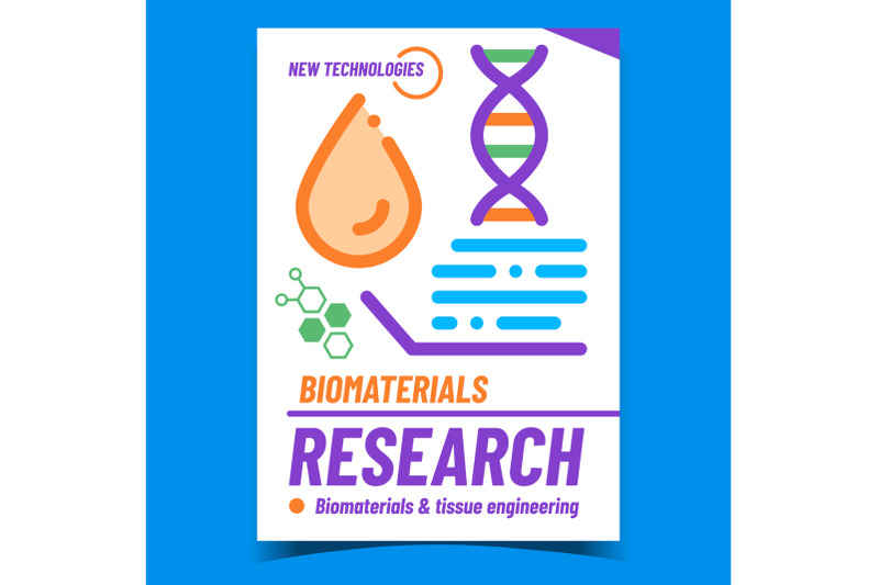 biomaterials-research-creative-promo-banner-vector