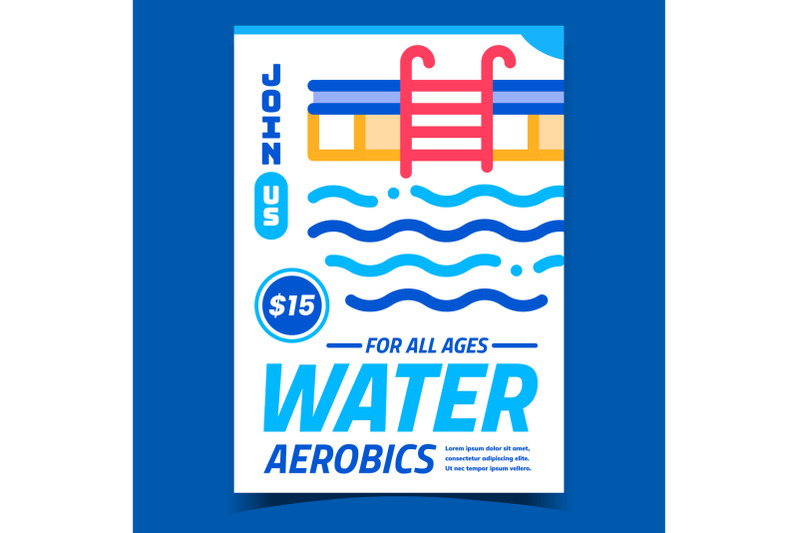 water-aerobics-creative-promotional-banner-vector