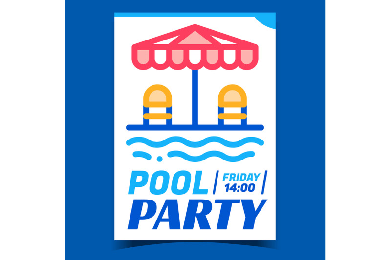 pool-party-creative-promotional-banner-vector