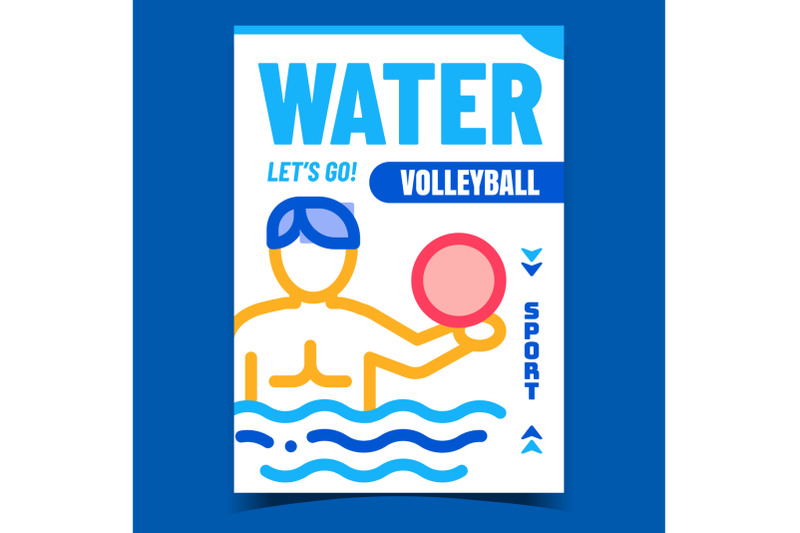 water-volleyball-creative-promo-banner-vector