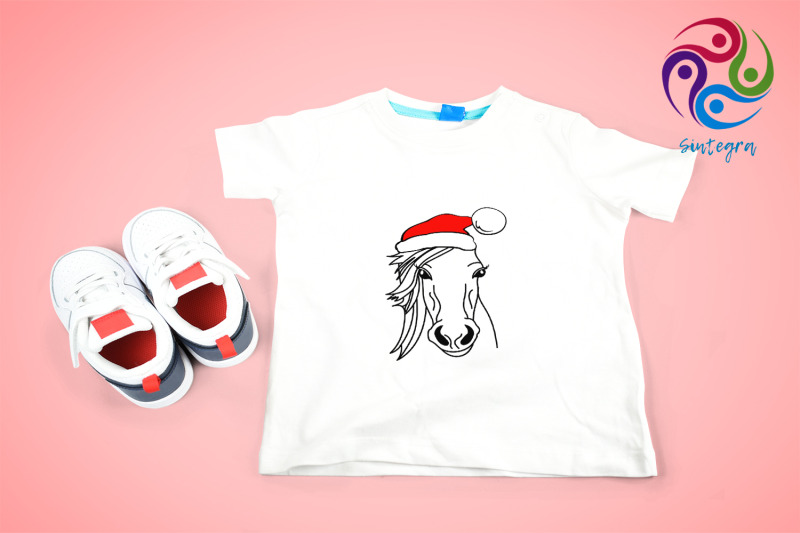 horse-with-christmas-hat-svg-file