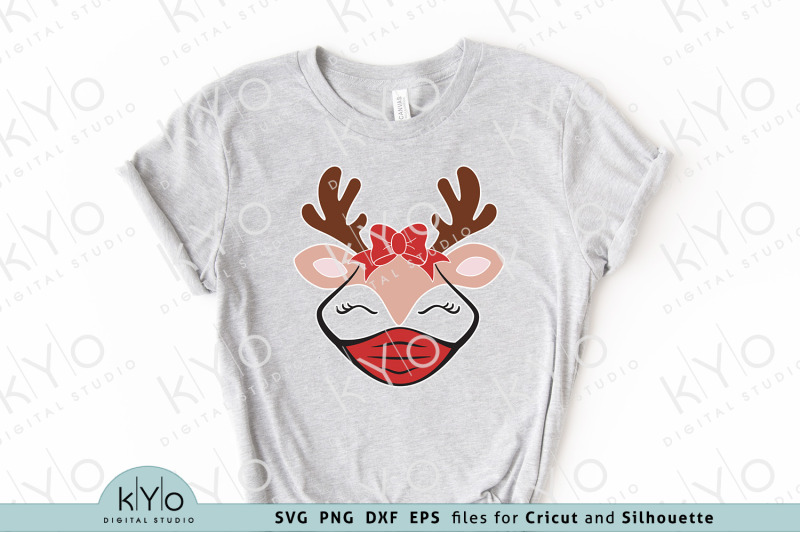 christmas-reindeer-with-mask-and-bow-svg