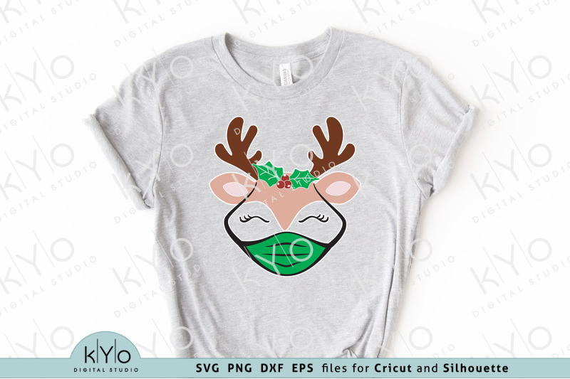 christmas-reindeer-with-mask-and-holly-svg